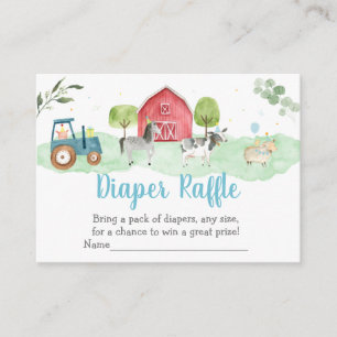 Boerderij Greenery Baby shower Luier Raffle Kaarte Informatiekaartje