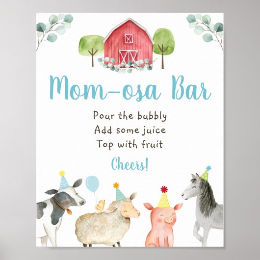 Boerderij Greenery Baby shower Mam-osa Bar Sign Poster (Voorkant)