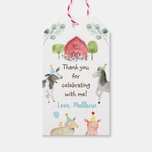 Boerderij Greenery Barnyard Birthday Cadeaulabel