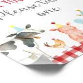 Boerderij Greenery Birthday Party Favor Sign Poster (Hoek)