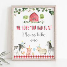 Boerderij Greenery Birthday Party Favor Sign