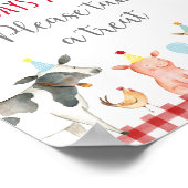 Boerderij Greenery Birthday Treat Sign Poster (Hoek)