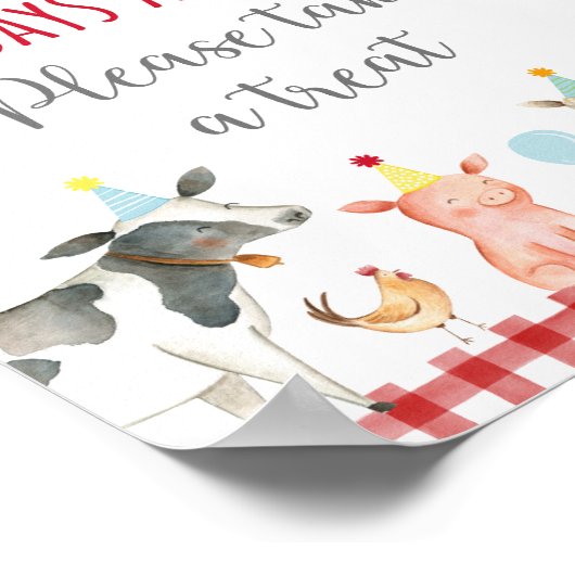 Boerderij Greenery Birthday Treat Sign Poster (Hoek)