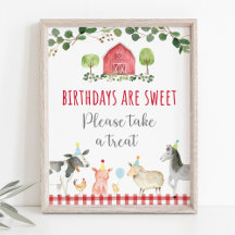 Boerderij Greenery Birthday Treat Sign