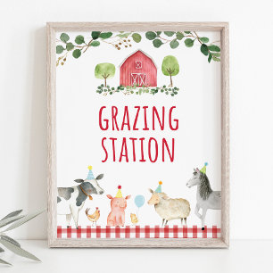 Boerderij Greenery Grazing Station Birthday Food S Poster