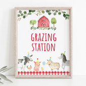 Boerderij Greenery Grazing Station Birthday Food S Poster