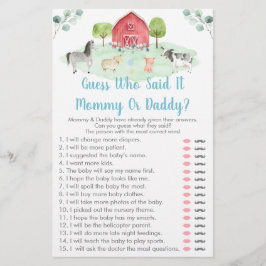 Boerderij Greenery Raad wie het Baby shower Game z