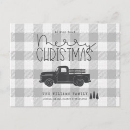 Boerderij Grey Buffalo Plaid Vrolijke kerst Kaart