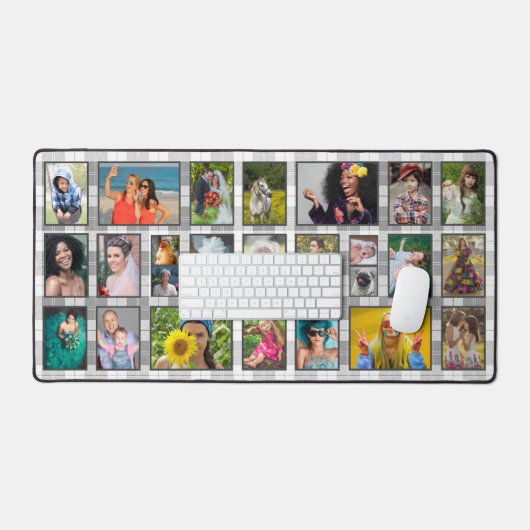 Boerderij Grijs Plaid Easy 25 Custom Fotocollage Bureaumat (Keyboard & Muis)