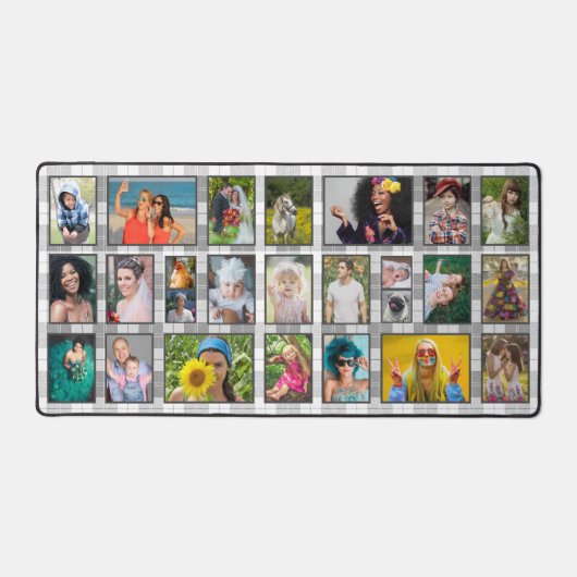 Boerderij Grijs Plaid Easy 25 Custom Fotocollage Bureaumat (Voorkant)
