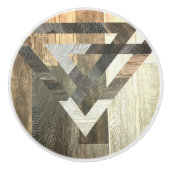 Boerderij Grijze Schuur Houten Patroon Western Lan Keramische Knop (Voorkant)