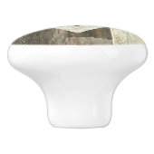 Boerderij Grijze Schuur Houten Patroon Western Lan Keramische Knop (Zijkant)