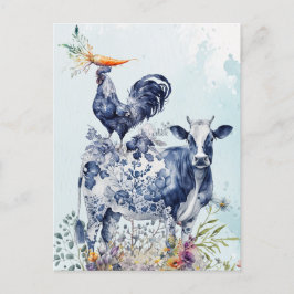 Boerderij grillige rustieke dieren Briefkaart