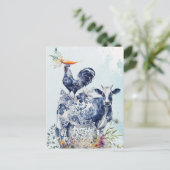 Boerderij grillige rustieke dieren Briefkaart (Staand voorkant)