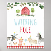 Boerderij groen waterplaats verjaardag bord poster (Voorkant)