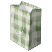 Boerderij groene crème kleed bruiloft medium cadeauzakje (Achterkant Gekanteld)