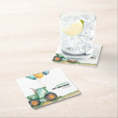 Boerderij Groene Tractor Verjaardag Kartonnen Onderzetters (Insitu)