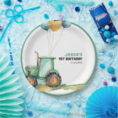 Boerderij Groene Tractor Verjaardag Papieren Bordje (Feest)