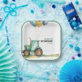 Boerderij Groene Tractor Verjaardag Papieren Bordje (Feest)