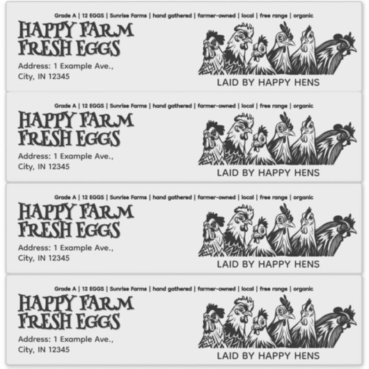  Boerderij Grote Ei Kartonnen Etiket Sticker (Voorkant)