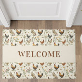 Boerderij haan kippen welkom deurmat