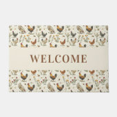 Boerderij haan kippen welkom deurmat (Voorkant)