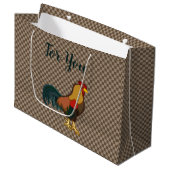 Boerderij Haan Ontwerp Gingham Cadeautas Kip (Voorkant Gekanteld)