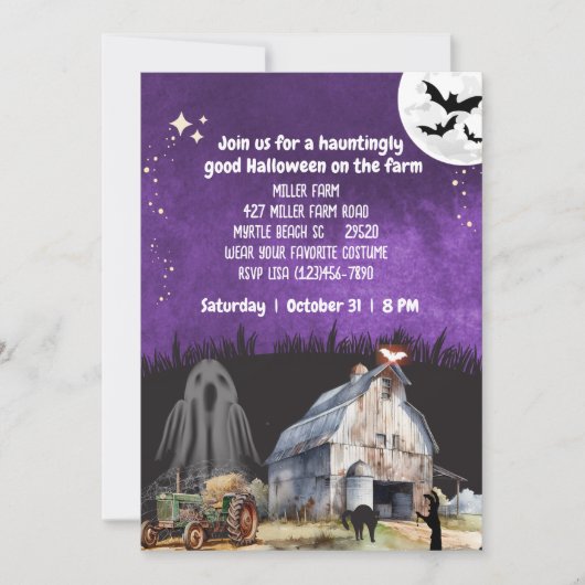 Boerderij Halloween Tractor Party Kaart (Voorkant)