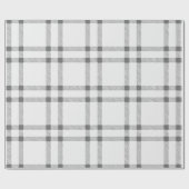 Boerderij  hand getekende plaid patroon grijs cadeaupapier (Vlak)