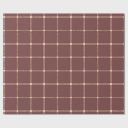 Boerderij hand getrokken plaid chocolade cacao bru cadeaupapier (Vlak)