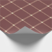 Boerderij hand getrokken plaid chocolade cacao bru cadeaupapier (Hoek)