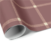 Boerderij hand getrokken plaid chocolade cacao bru cadeaupapier (Rol Hoek)