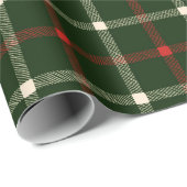 Boerderij hand getrokken plaid donkergroen rode cr cadeaupapier (Rol Hoek)