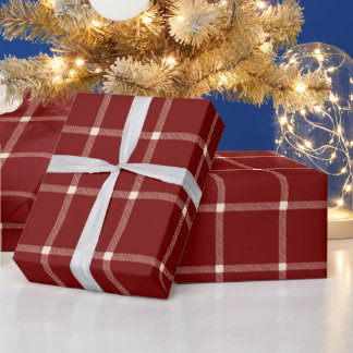 Boerderij hand getrokken plaid patroon  rood cadeaupapier