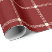 Boerderij hand getrokken plaid patroon  rood cadeaupapier (Rol Hoek)