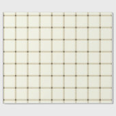 Boerderij  handgetekende plaid sepia off white cadeaupapier (Vlak)