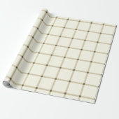 Boerderij  handgetekende plaid sepia off white cadeaupapier (Uitgerold)