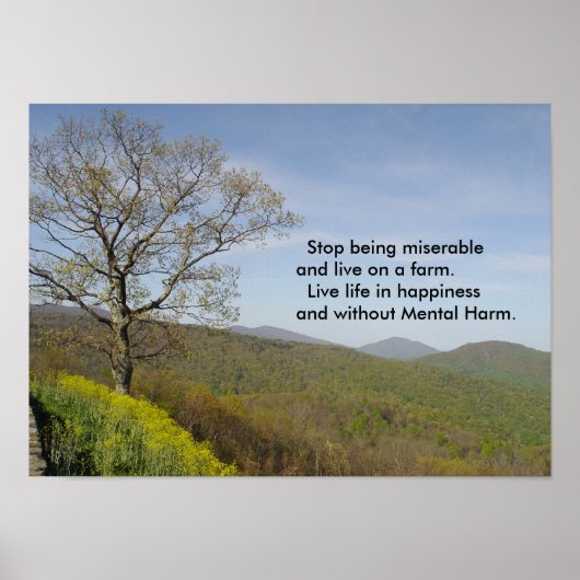 Boerderij happiness Virginia Mountains Poster (Voorkant)