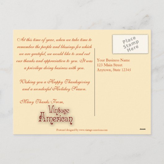 Boerderij Harvest Custom Business Thanksgiving Bri Feestdagenkaart (Achterkant)
