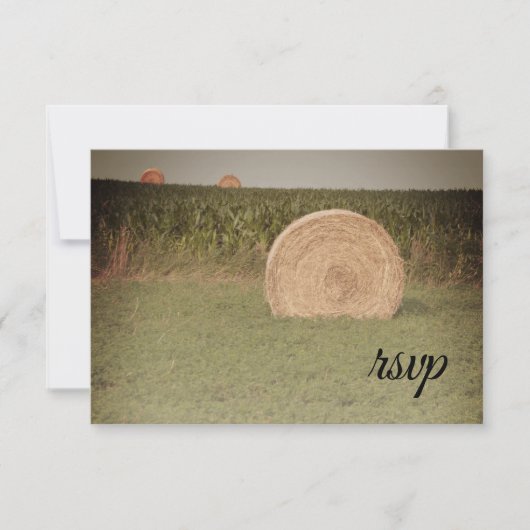 Boerderij Hay Bales Country Wedding RSVP (Voorkant)