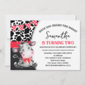 Boerderij Heb je de Moos 2e Koe Rode Verjaardag ge Kaart (Voorkant)