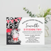 Boerderij Heb je de Moos 2e Koe Rode Verjaardag ge Kaart (Staand voorkant)