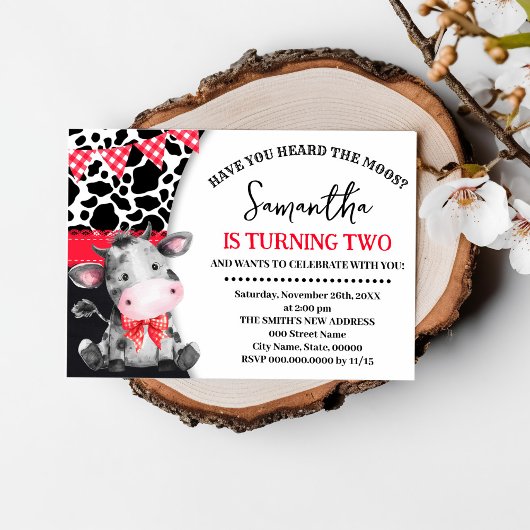 Boerderij Heb je de Moos 2e Koe Rode Verjaardag ge Kaart