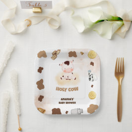 Boerderij Heilige Koe Baby shower Papieren Bordje