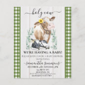 Boerderij Heilige Koe Calf Baby shower Gingham Gre (Voorkant)