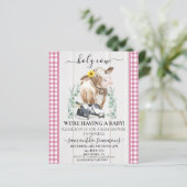 Boerderij Heilige Koe Calf Baby shower Gingham PIn (Staand voorkant)