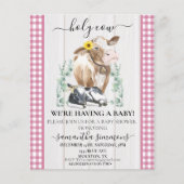 Boerderij Heilige Koe Calf Baby shower Gingham PIn (Voorkant)