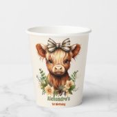 Boerderij Heilige Koe Hoogland 1e Verjaardag Papieren Bekers (Achterkant)