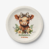 Boerderij Heilige Koe Hoogland 1e Verjaardag Papieren Bordje (Voorkant)
