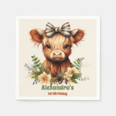 Boerderij Heilige Koe Hoogland 1e Verjaardag Servet (Voorkant)